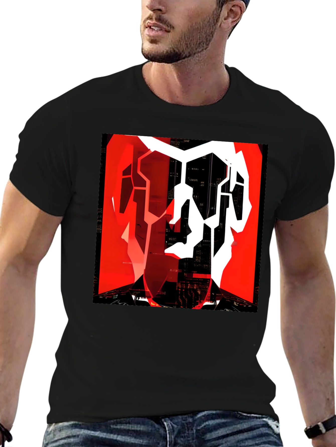 Abstract Geometric Graphic Tee - Modern Streetwear