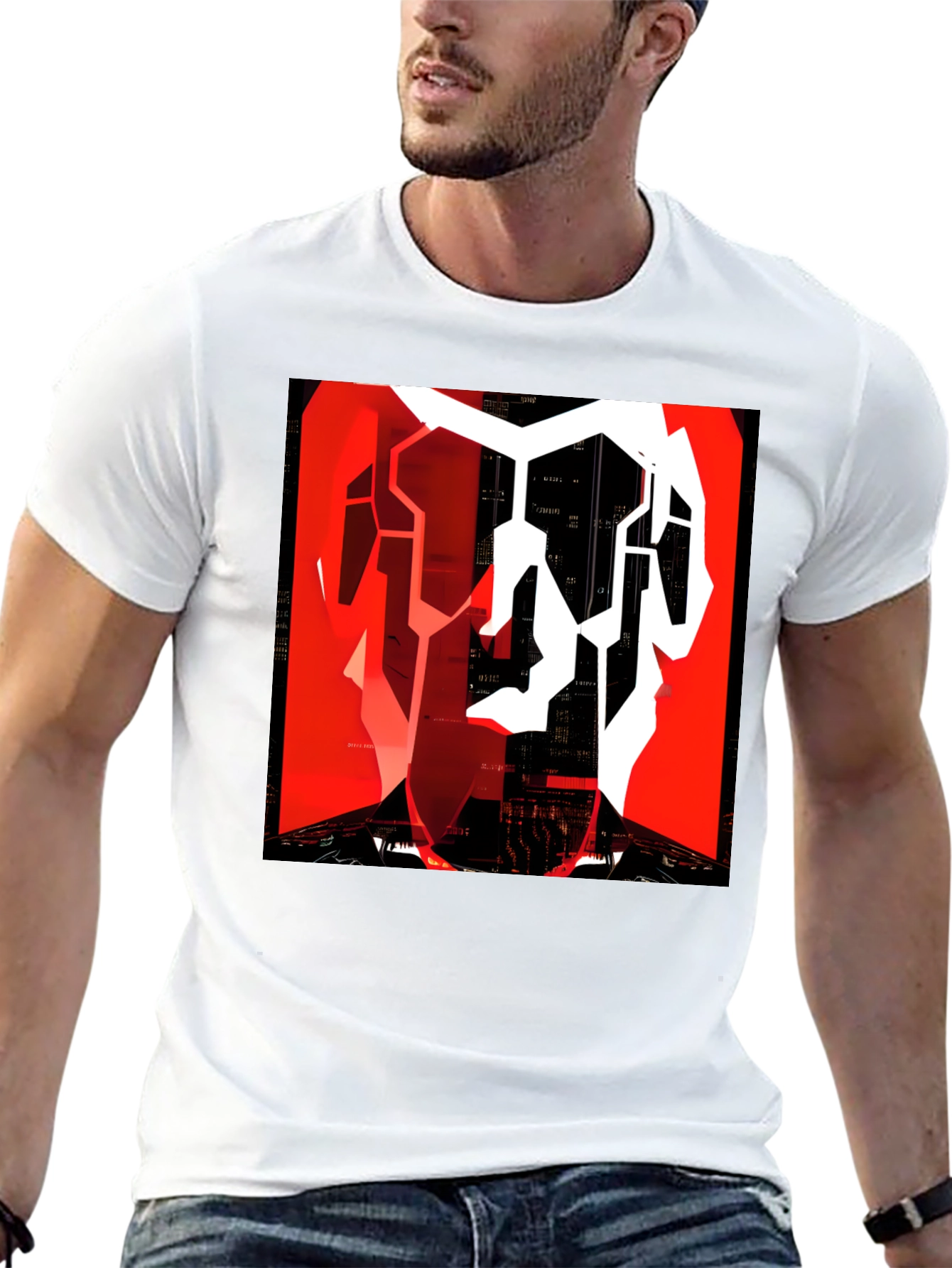 Abstract Geometric Graphic Tee - Modern Streetwear
