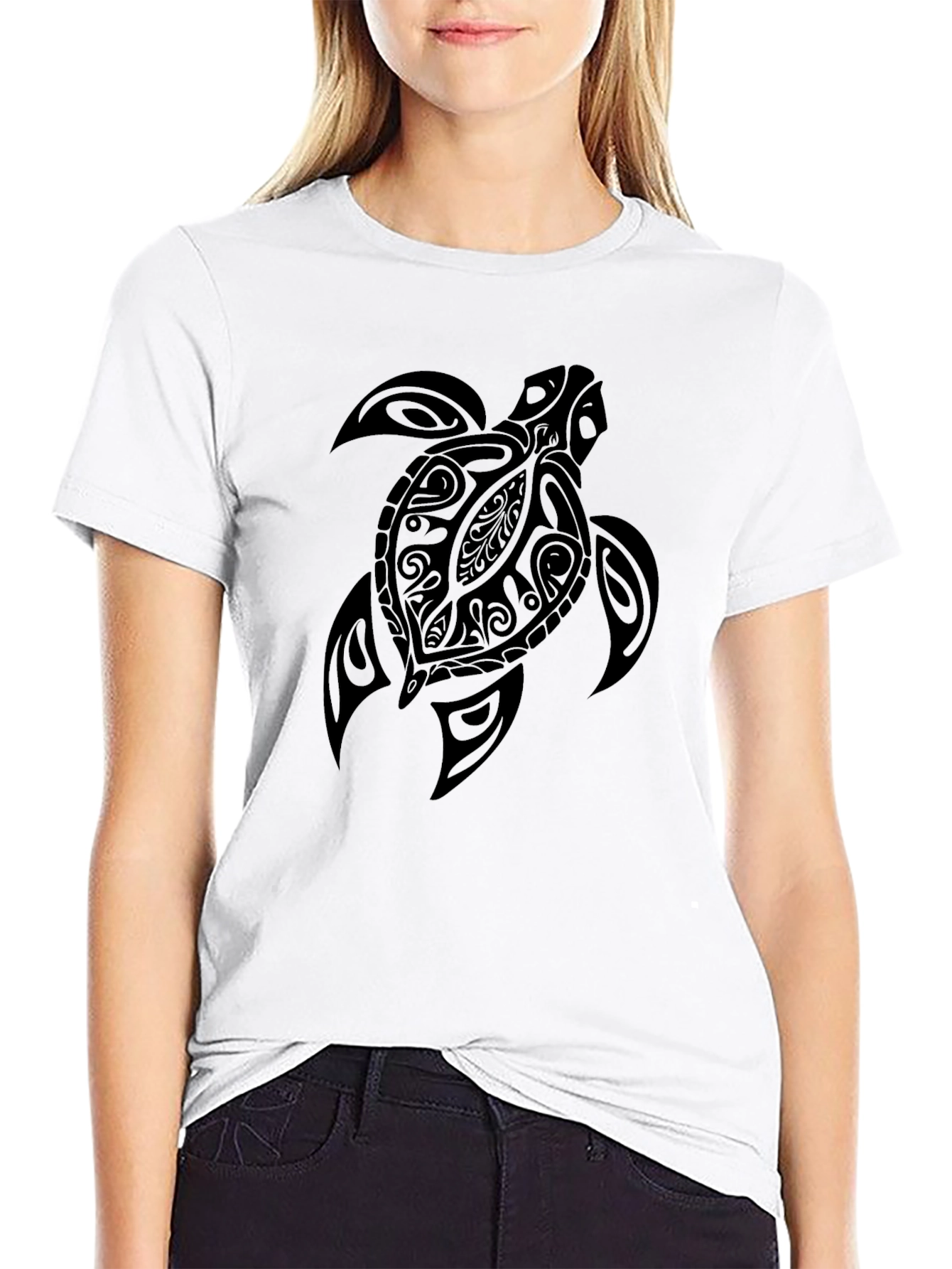 Mens Black Turtle Graphic Tee