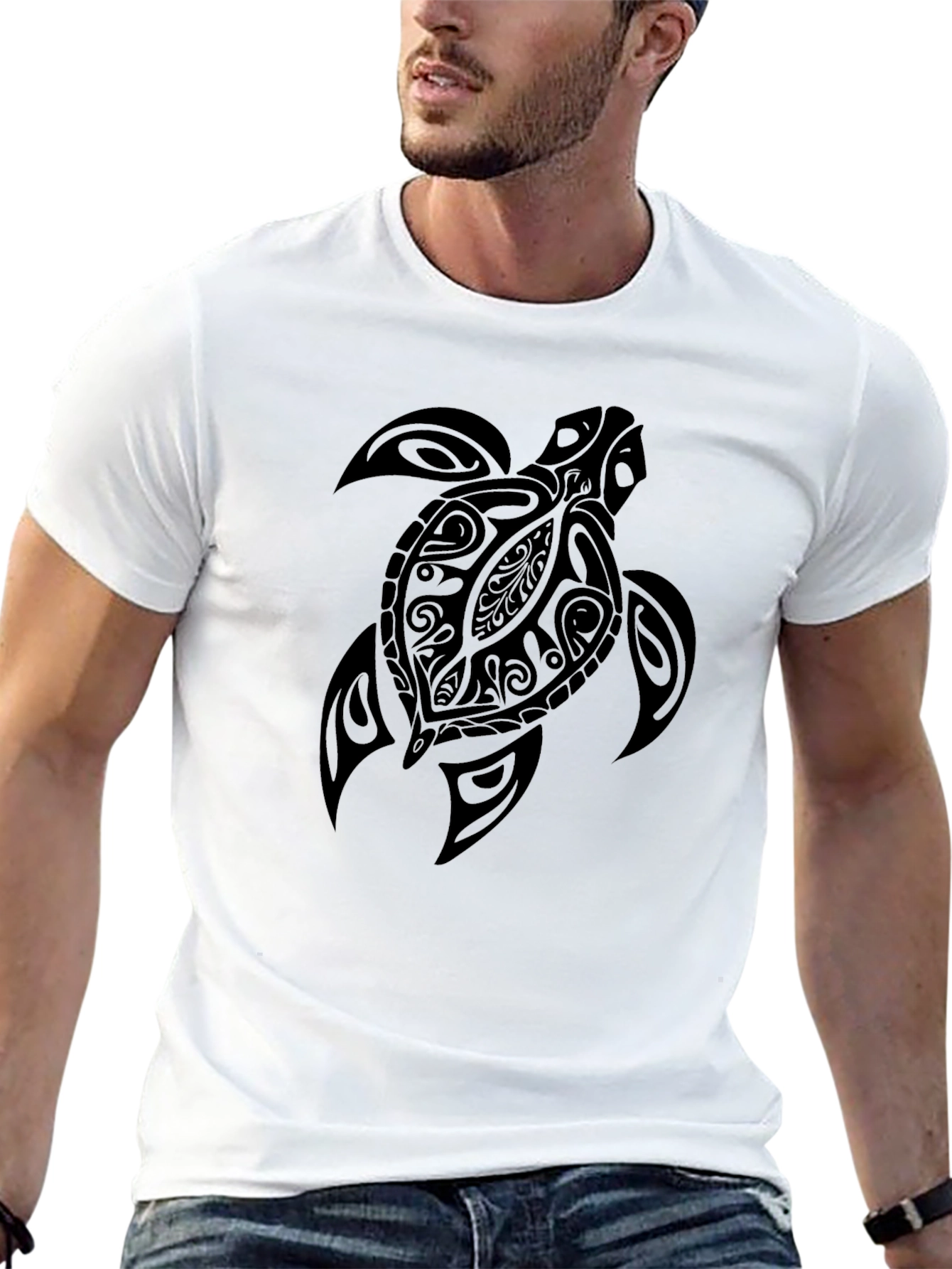 Mens Black Turtle Graphic Tee