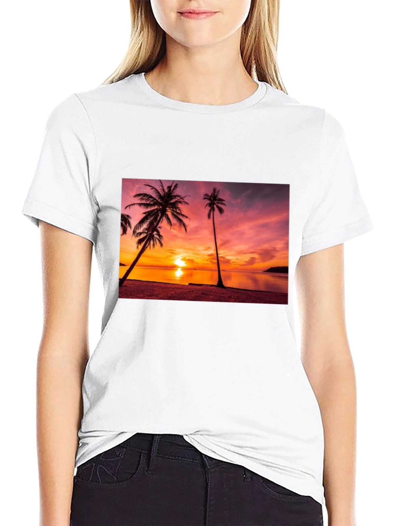 Sunset Beach Graphic Tee - Tropical Vibes