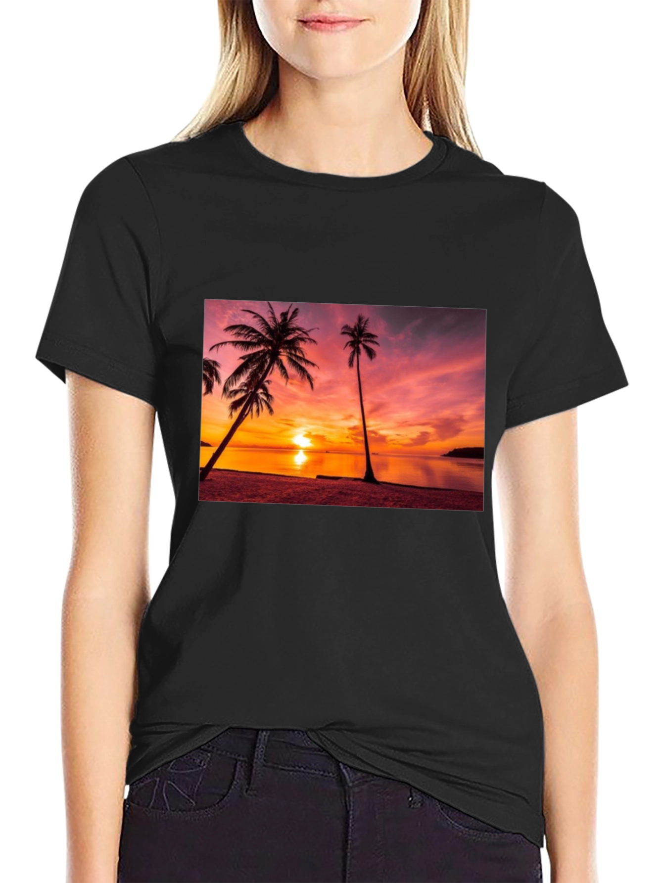 Sunset Beach Graphic Tee - Tropical Vibes