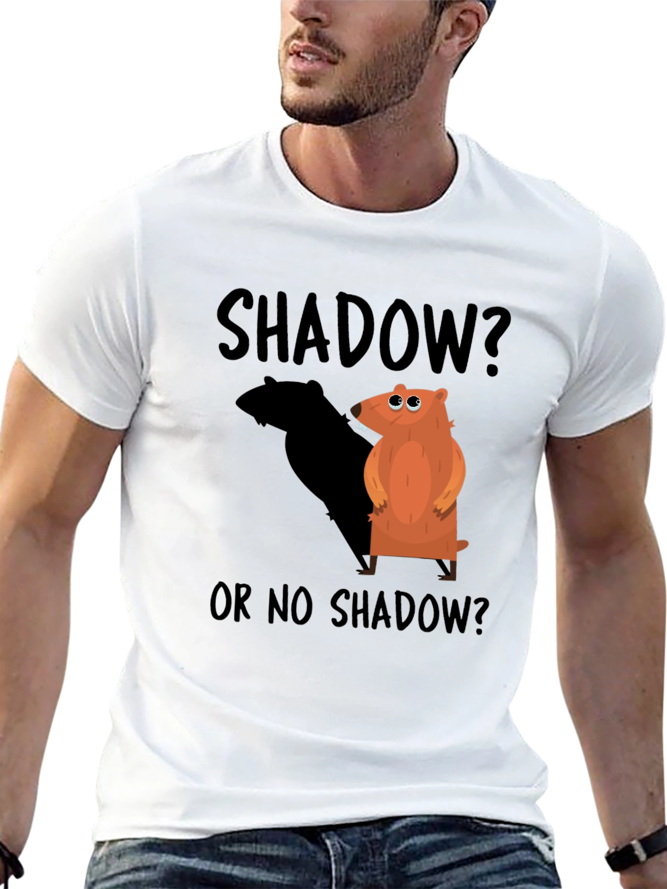 Shadow Groundhog Day Black T-Shirt