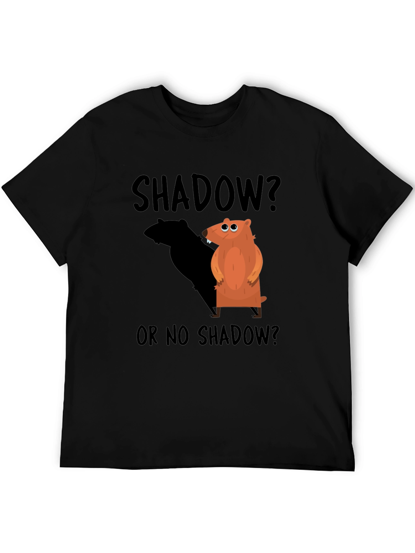 Shadow Groundhog Day Black T-Shirt