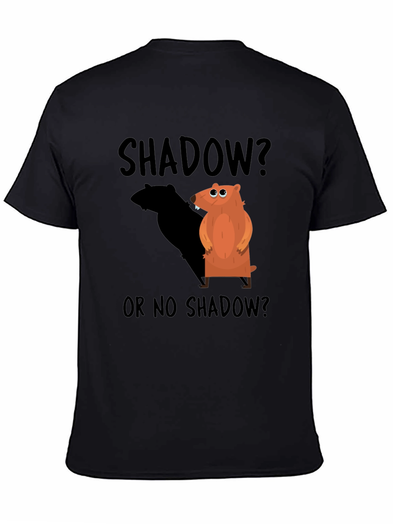 Shadow Groundhog Day Black T-Shirt
