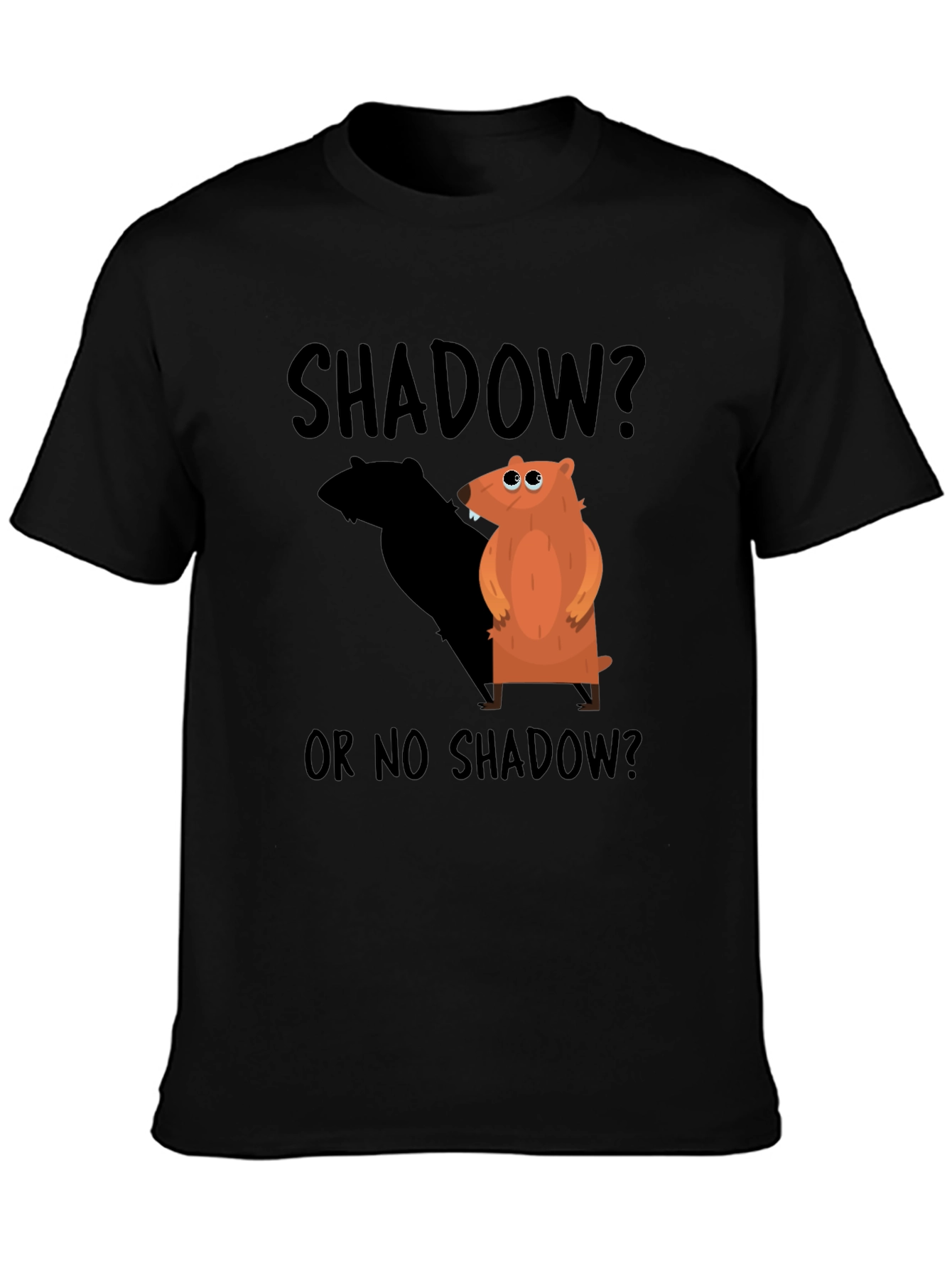 Shadow Groundhog Day Black T-Shirt