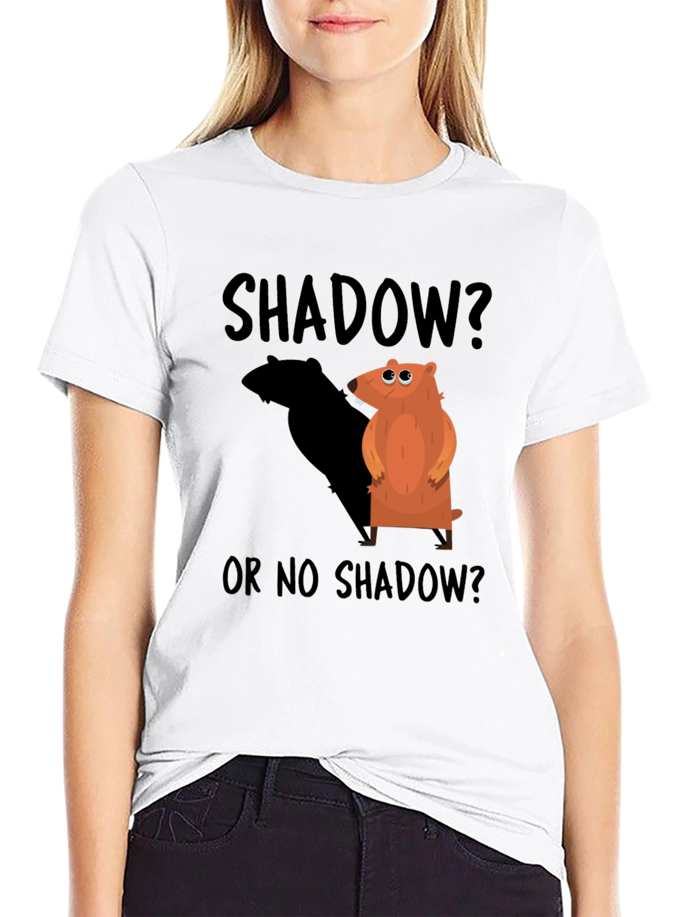 Shadow Groundhog Day Black T-Shirt