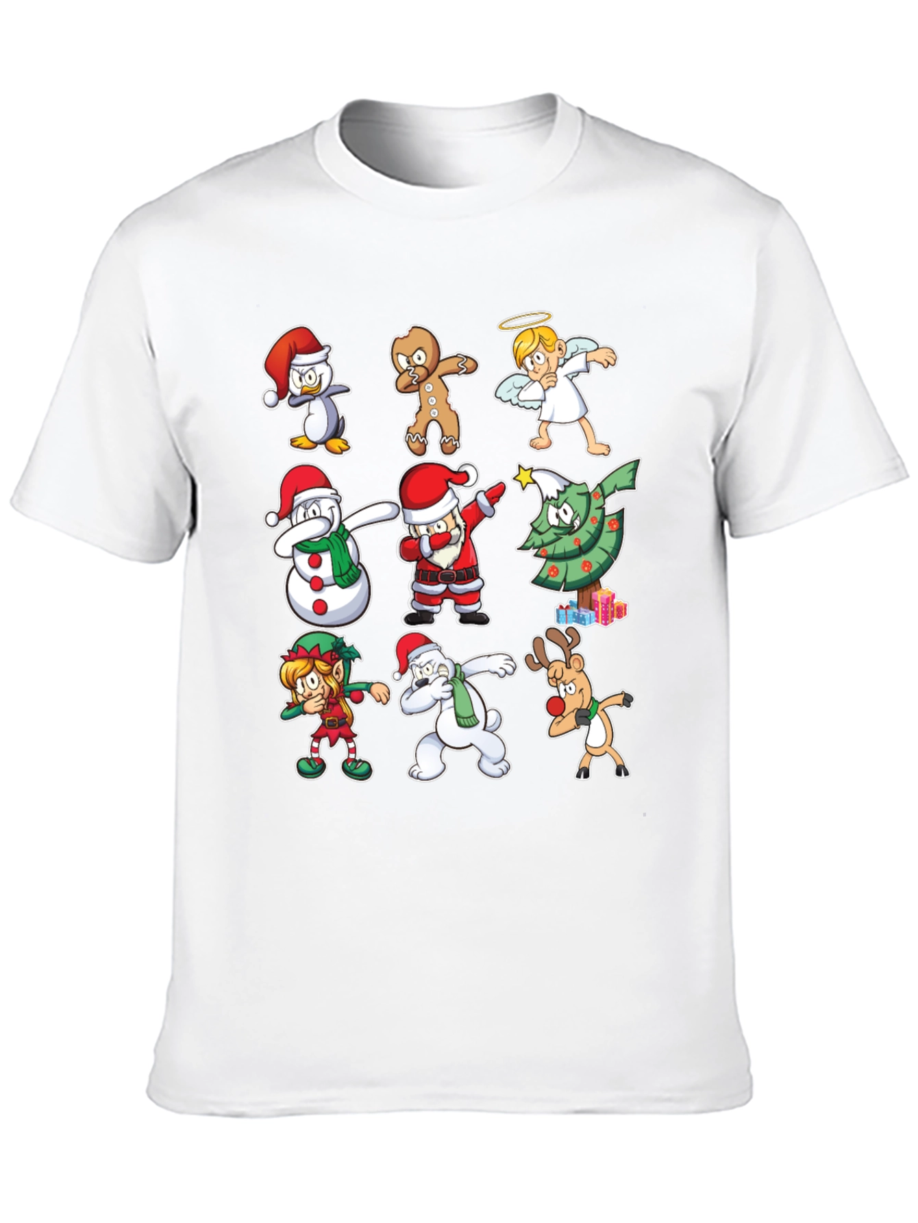 Christmas Dab Characters Black T-Shirt