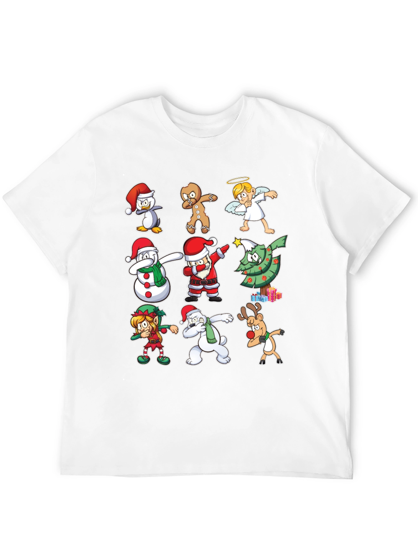 Christmas Dab Characters Black T-Shirt