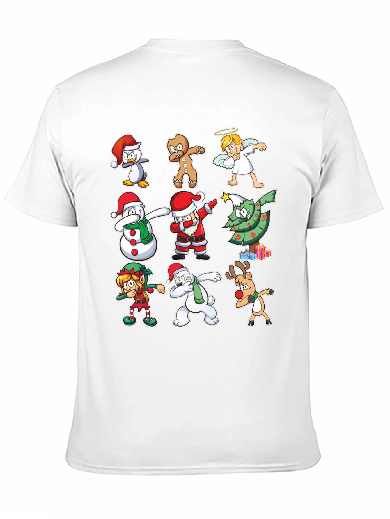 Christmas Dab Characters Black T-Shirt