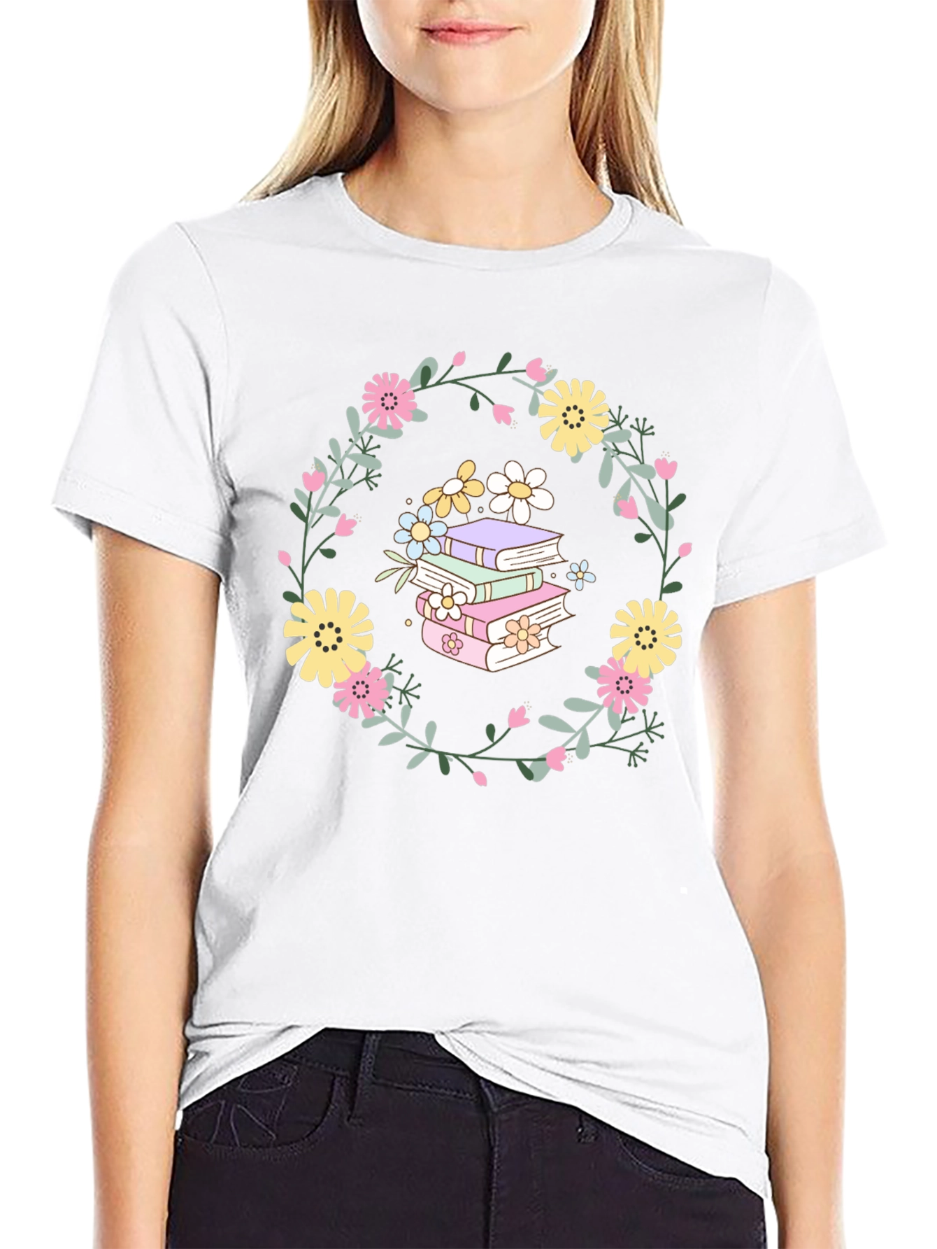 Floral Books T-Shirt