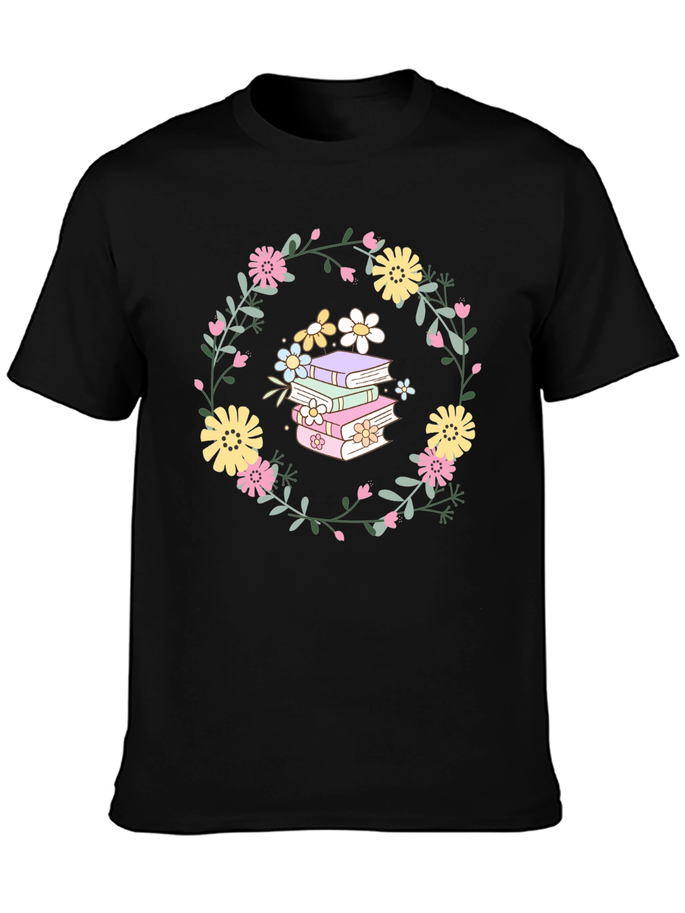 Floral Books T-Shirt
