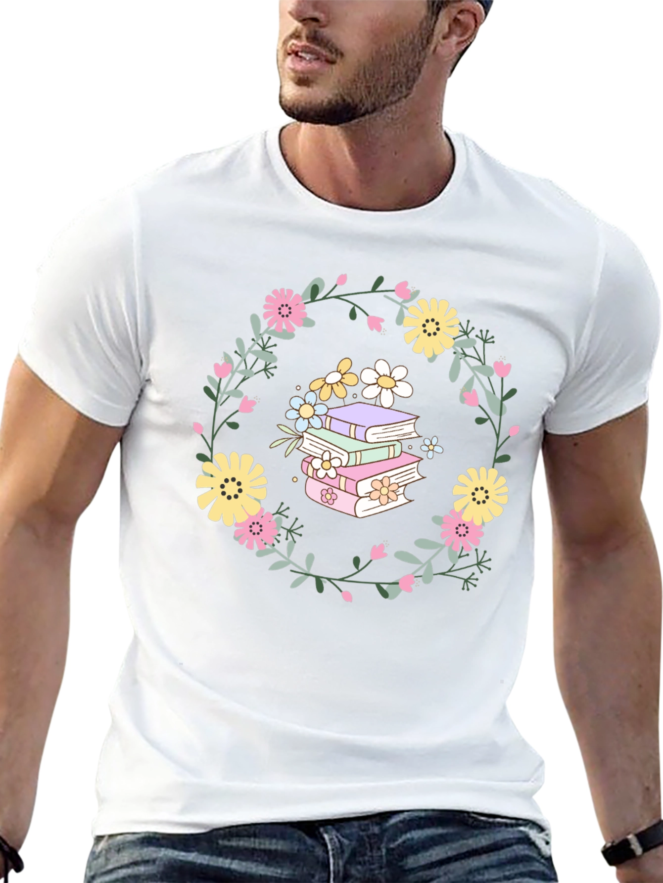 Floral Books T-Shirt