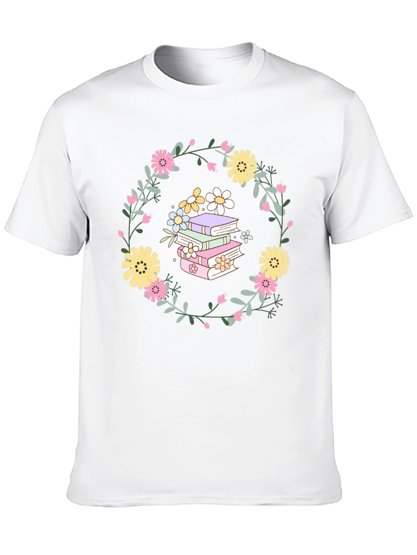 Floral Books T-Shirt