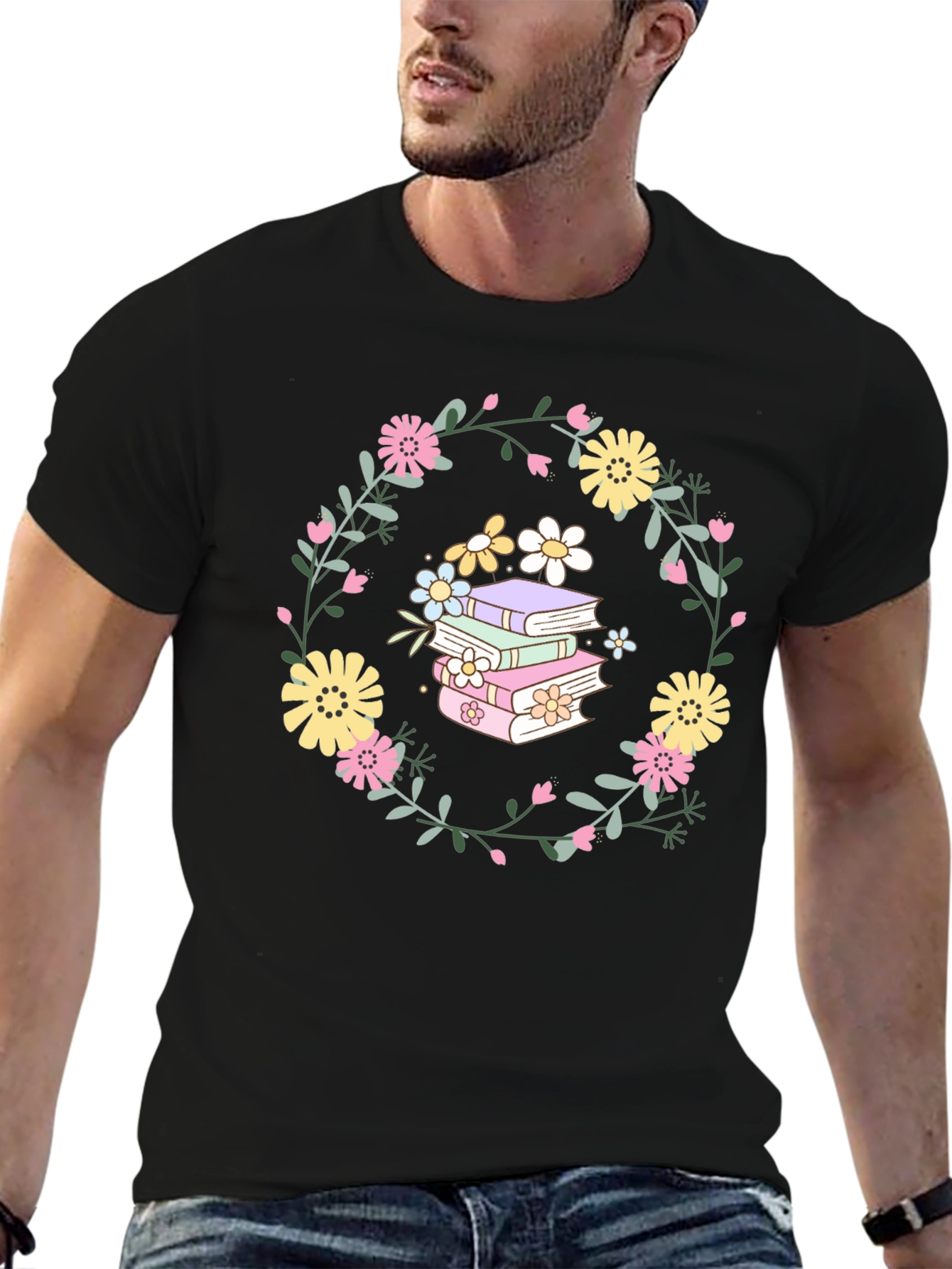 Floral Books T-Shirt