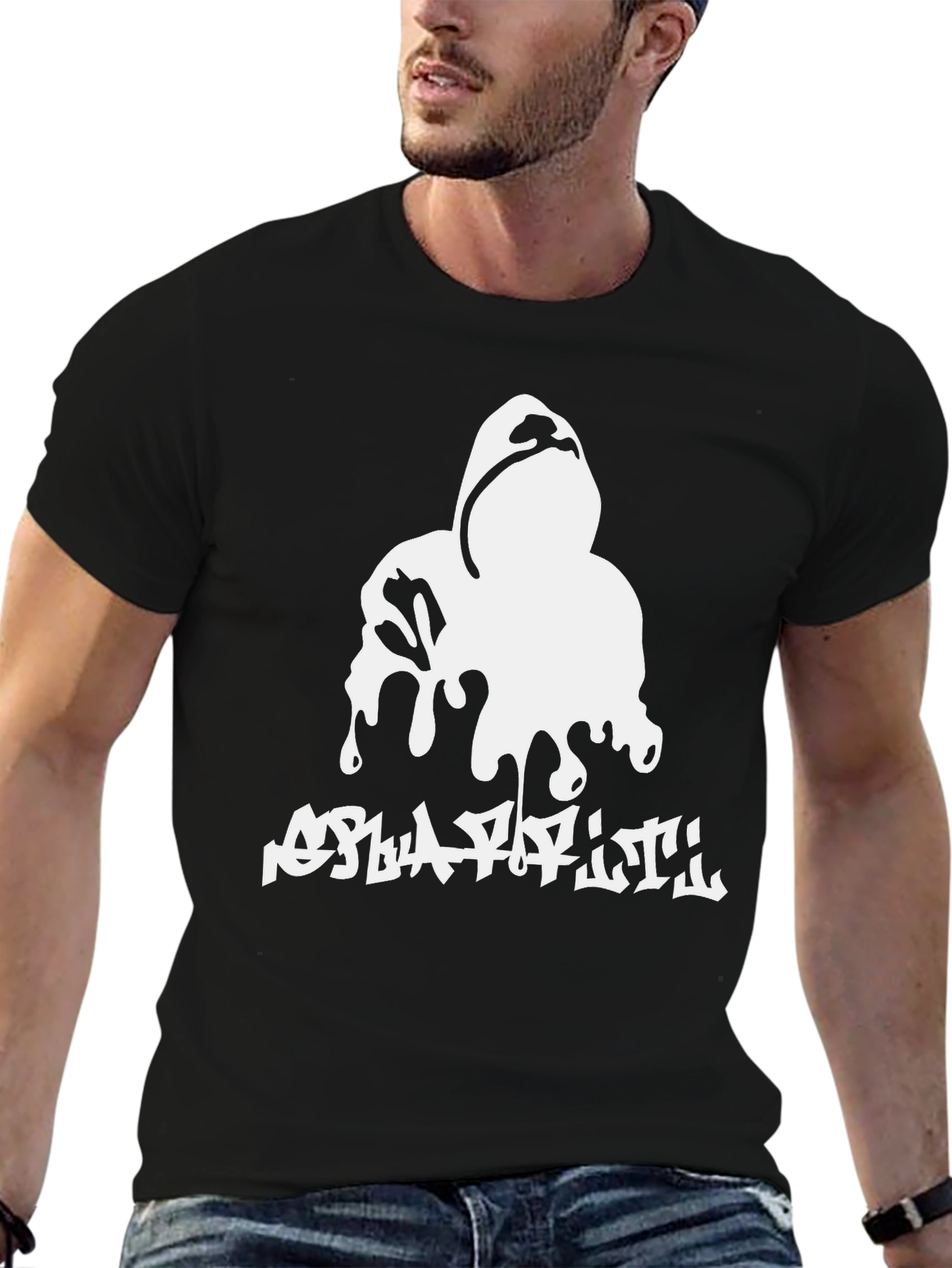 Black Graphic Tee - Splatter Artist Design