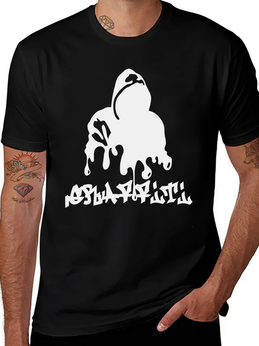 Black Graphic Tee - Splatter Artist Design