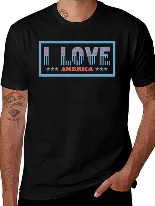 I Love America Graphic Tee - Patriotic Design