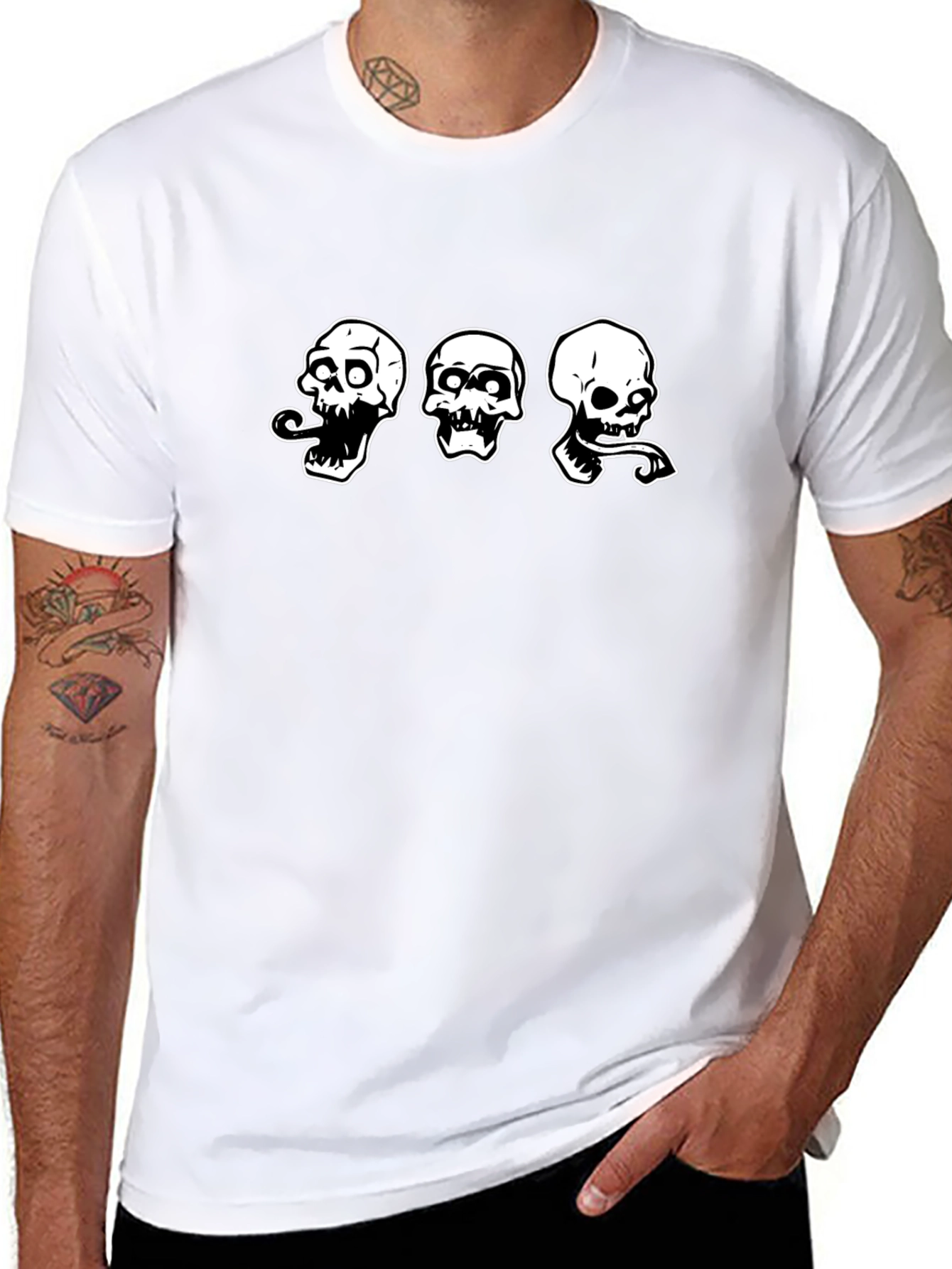 Skull Graphic T-Shirt - Mens Black Tee