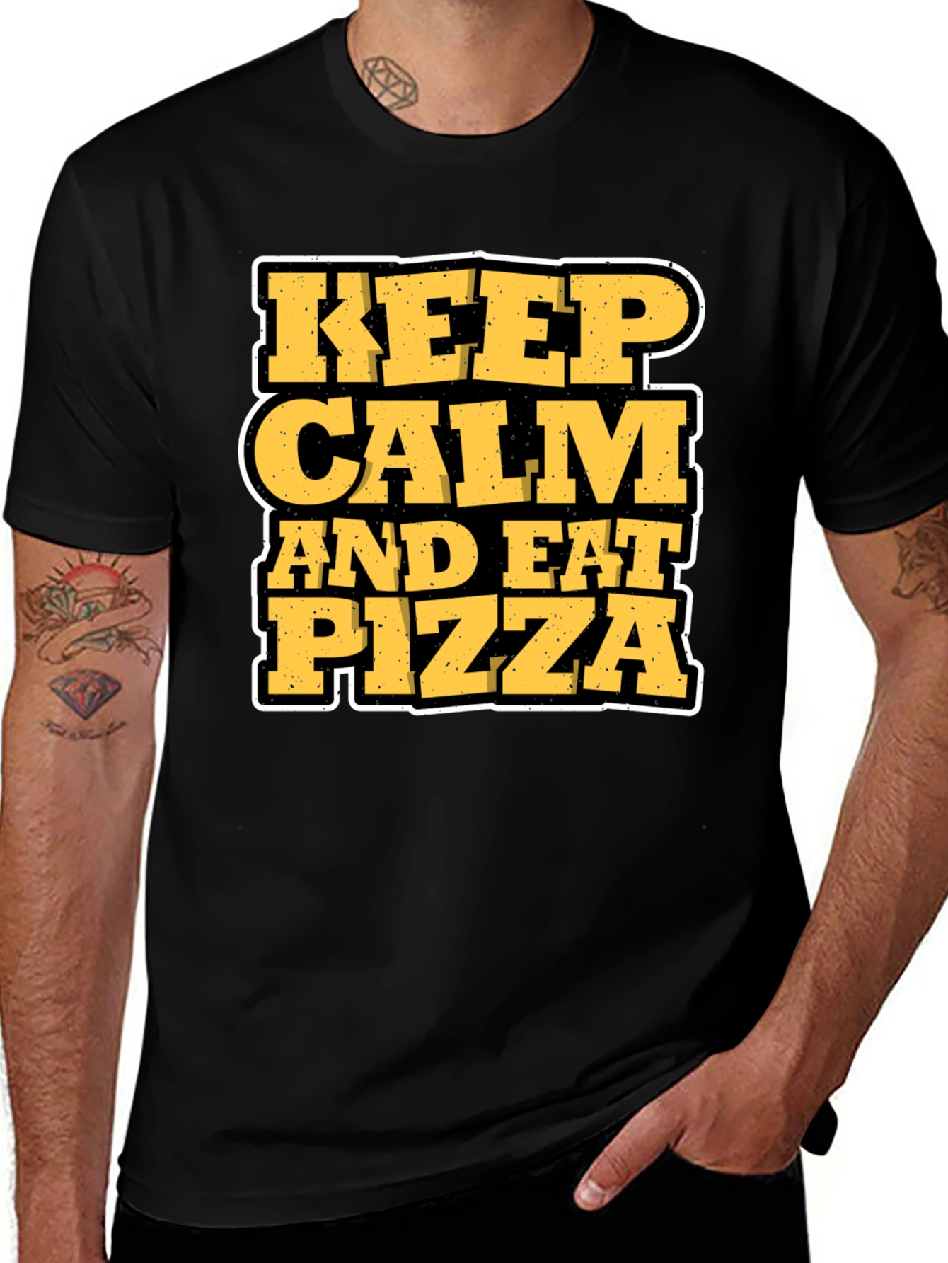 Keep Calm and Eat Pizza Graphic T-Shirt