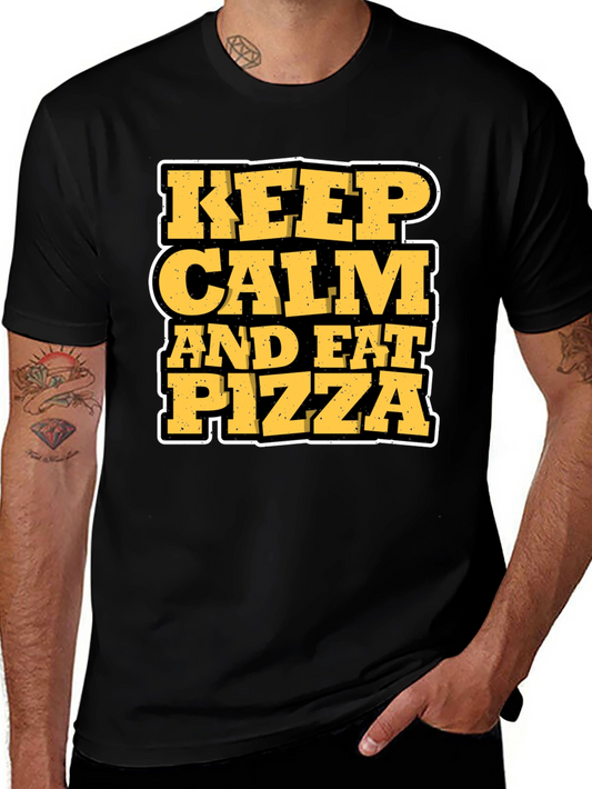 Keep Calm and Eat Pizza Graphic T-Shirt