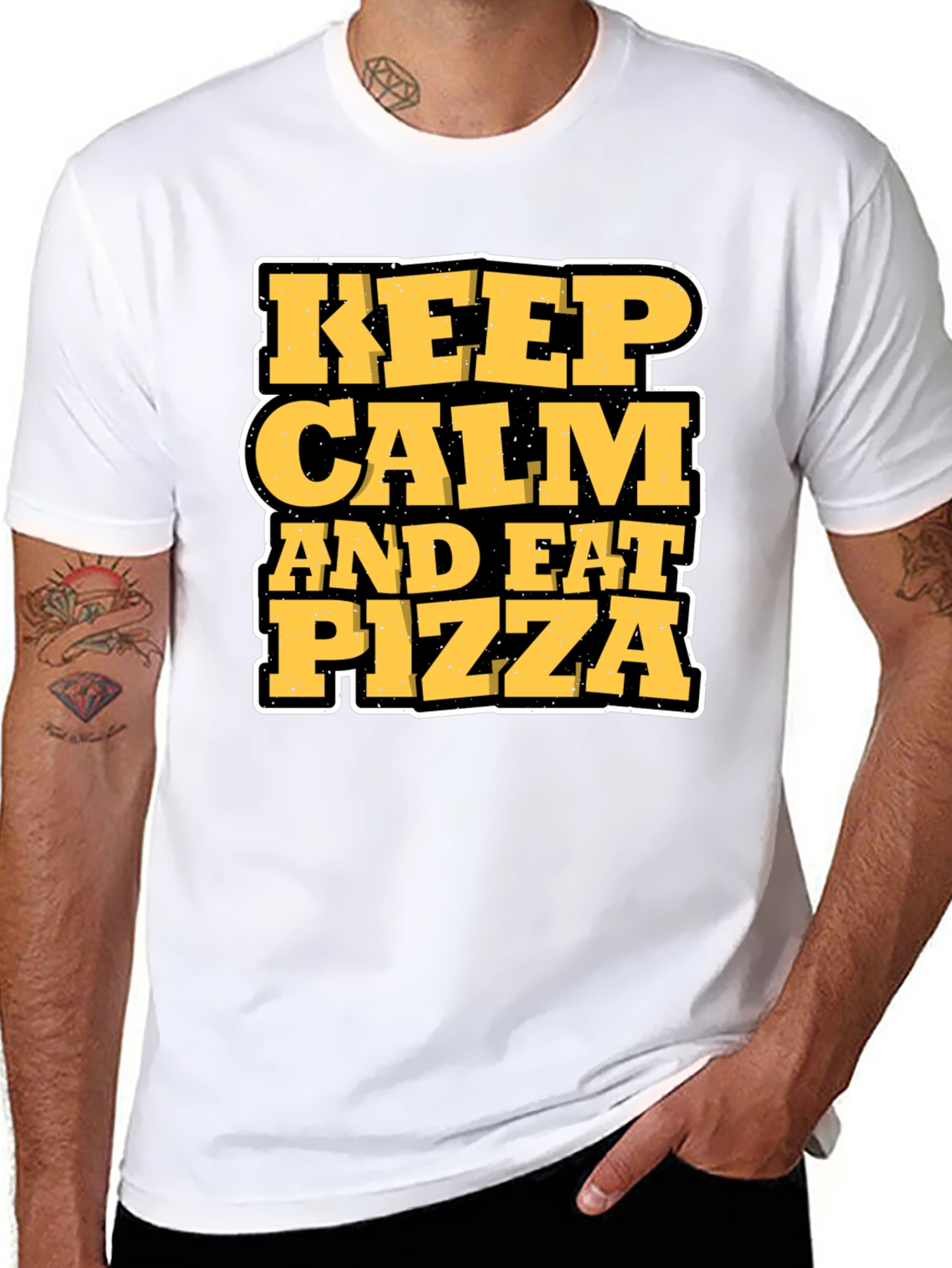 Keep Calm and Eat Pizza Graphic T-Shirt