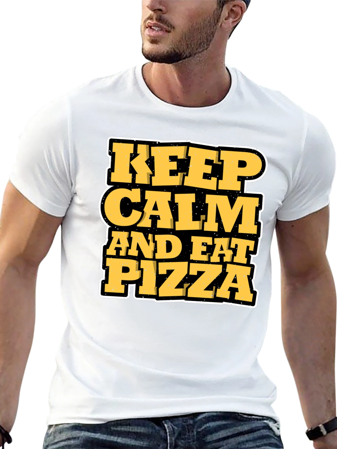 Keep Calm and Eat Pizza Graphic T-Shirt