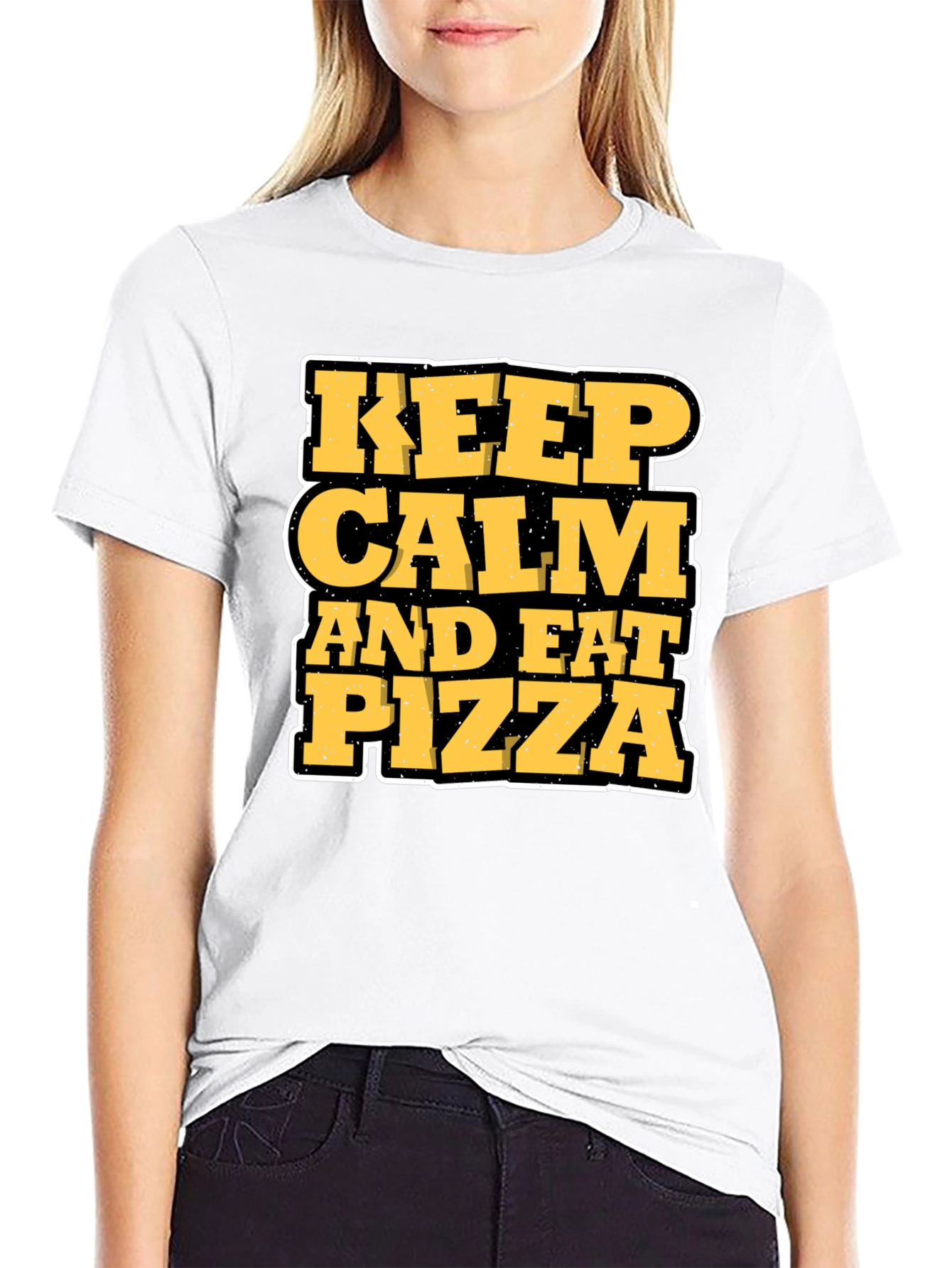 Keep Calm and Eat Pizza Graphic T-Shirt