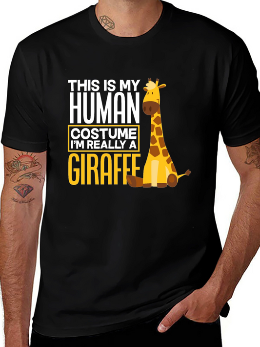 Human Costume Giraffe T-Shirt - Funny Animal Tee