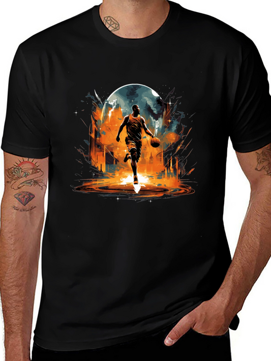 Basketball Player Graphic Tee - Black