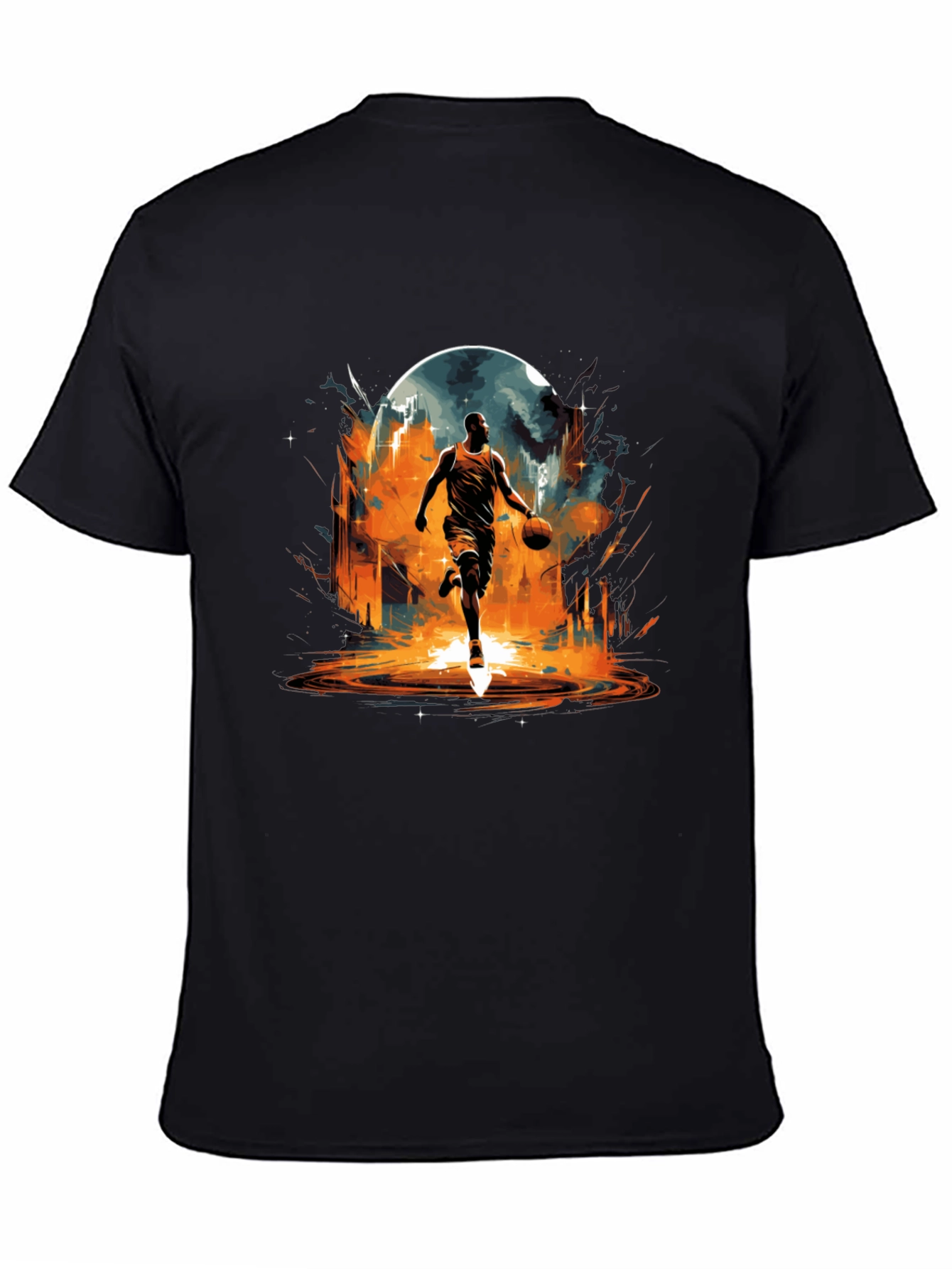 Basketball Player Graphic Tee - Black