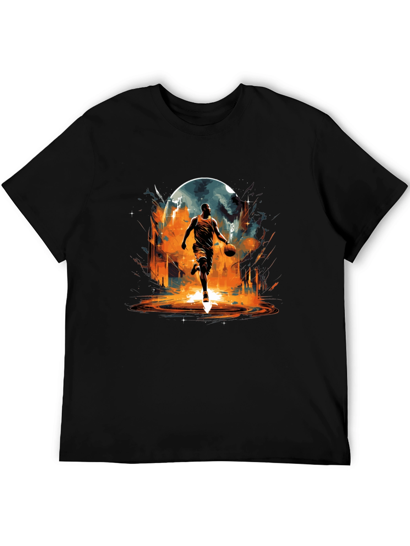Basketball Player Graphic Tee - Black