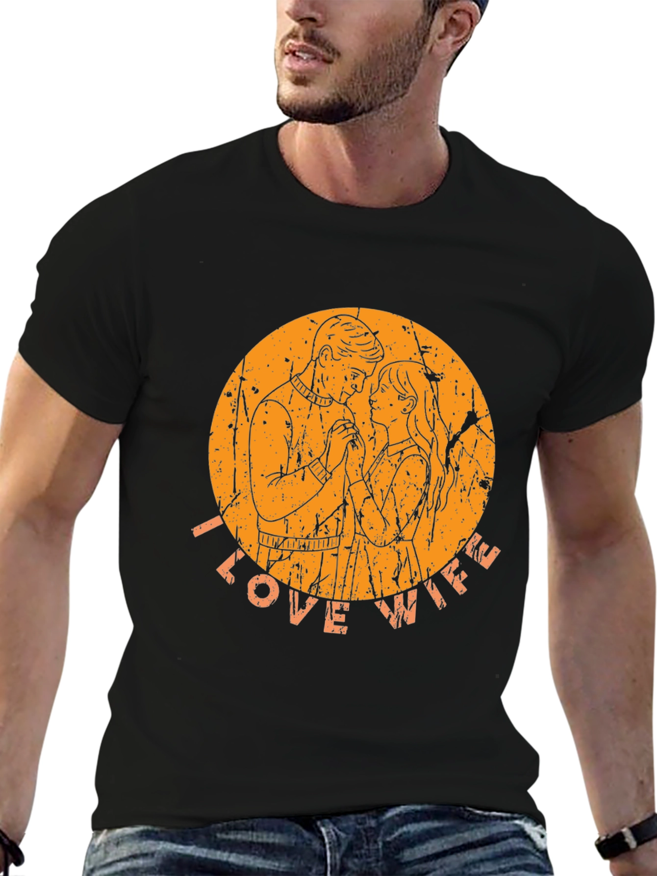 I Love Wife Graphic Tee - Mens Black T-Shirt