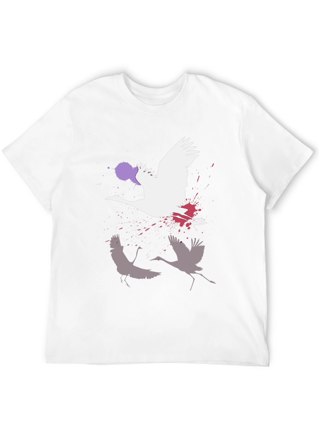 Crane Graphic Black T-Shirt | Modern Art Tee
