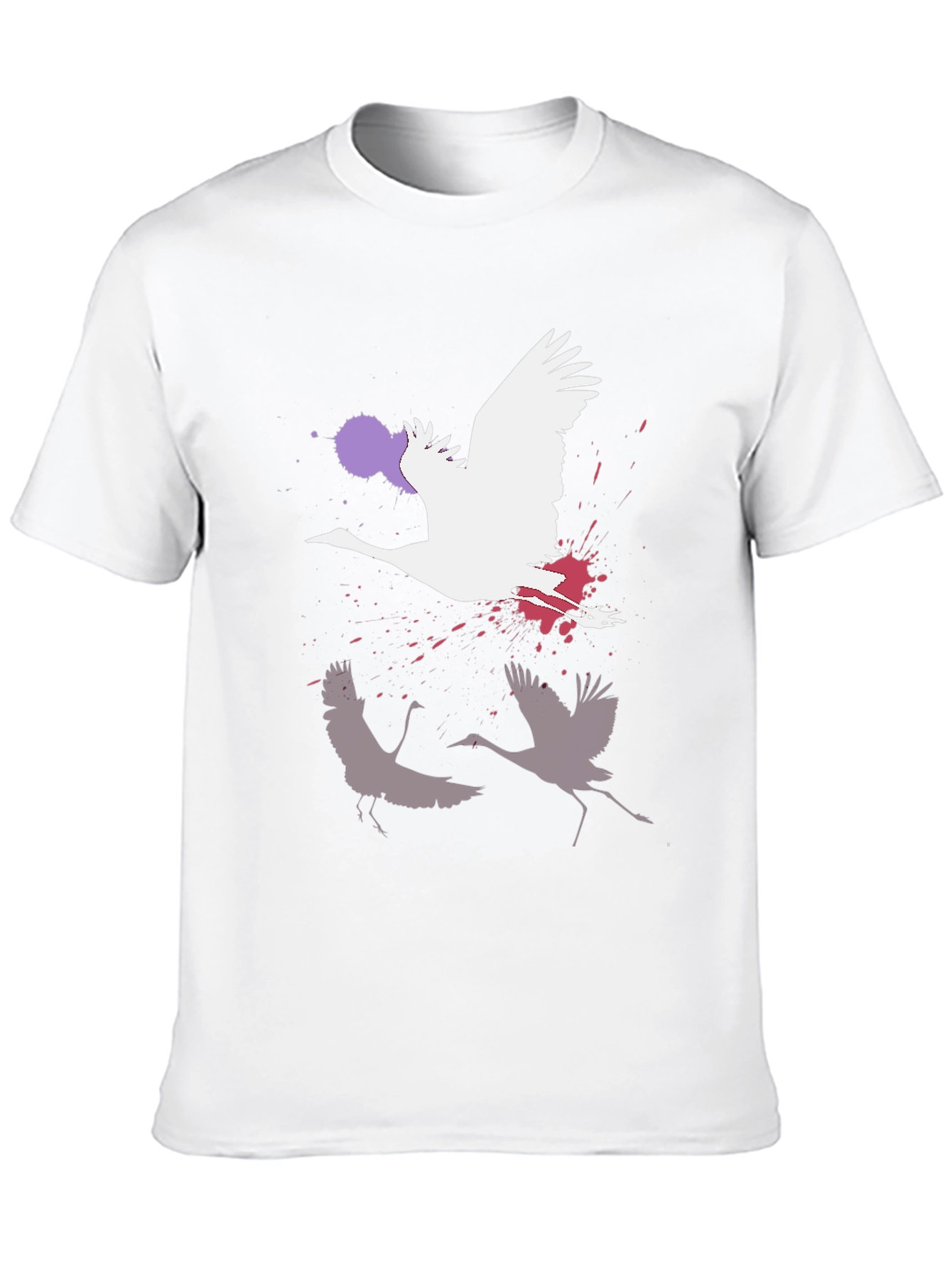 Crane Graphic Black T-Shirt | Modern Art Tee