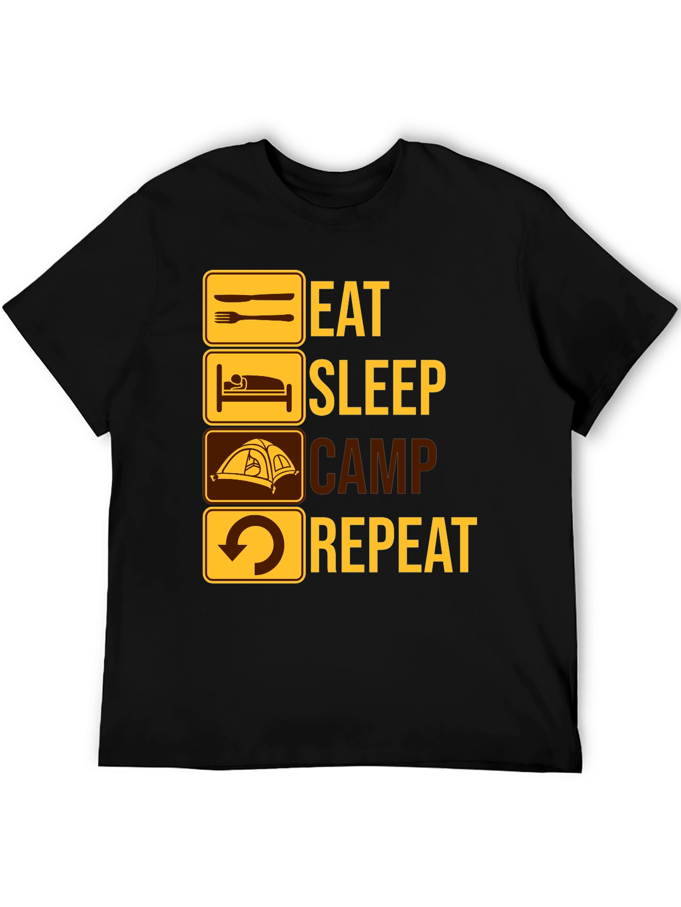 Eat Sleep Camp Repeat Graphic T-Shirt