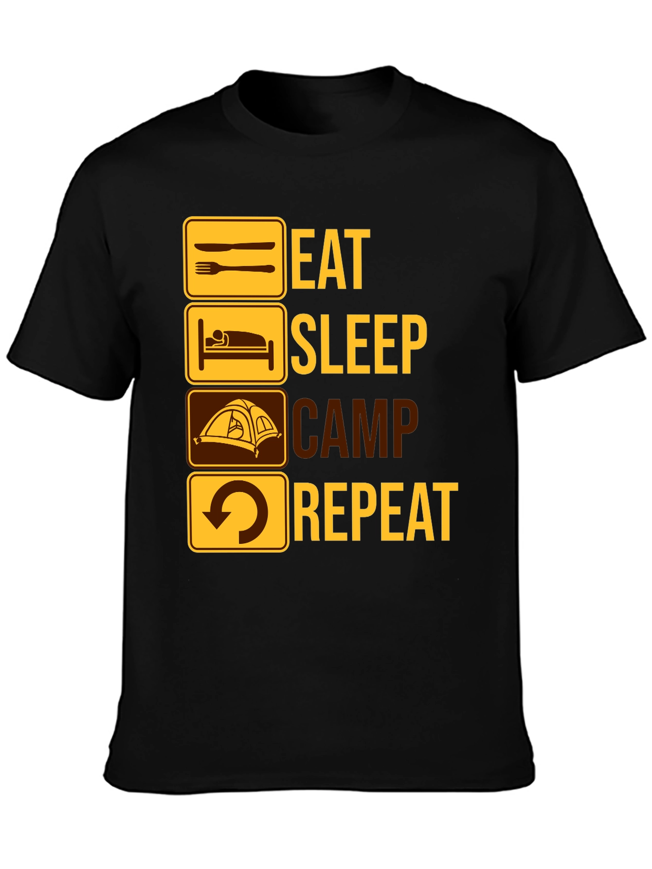 Eat Sleep Camp Repeat Graphic T-Shirt