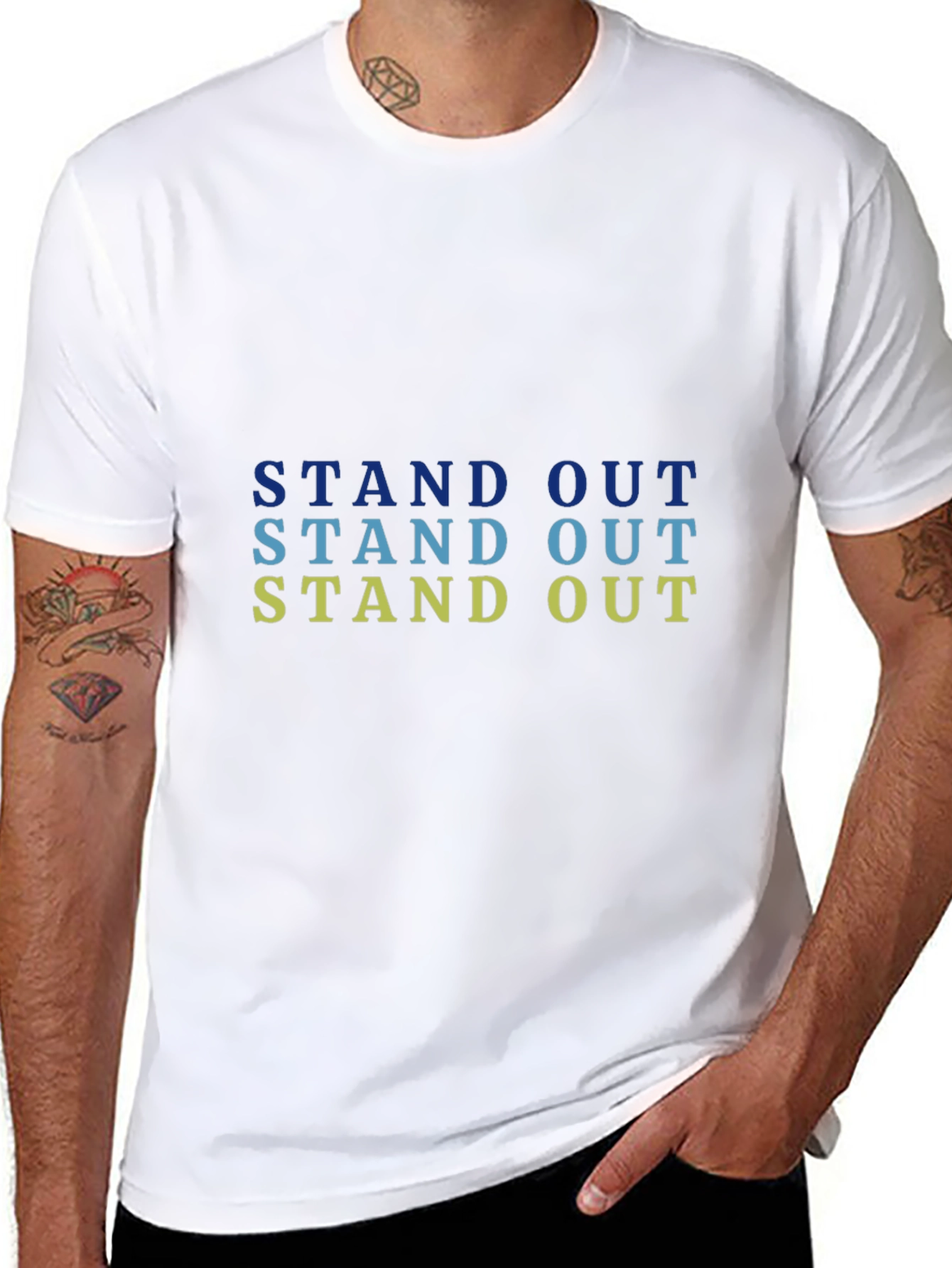 Stand Out Graphic Tee - Mens Black Cotton T-Shirt