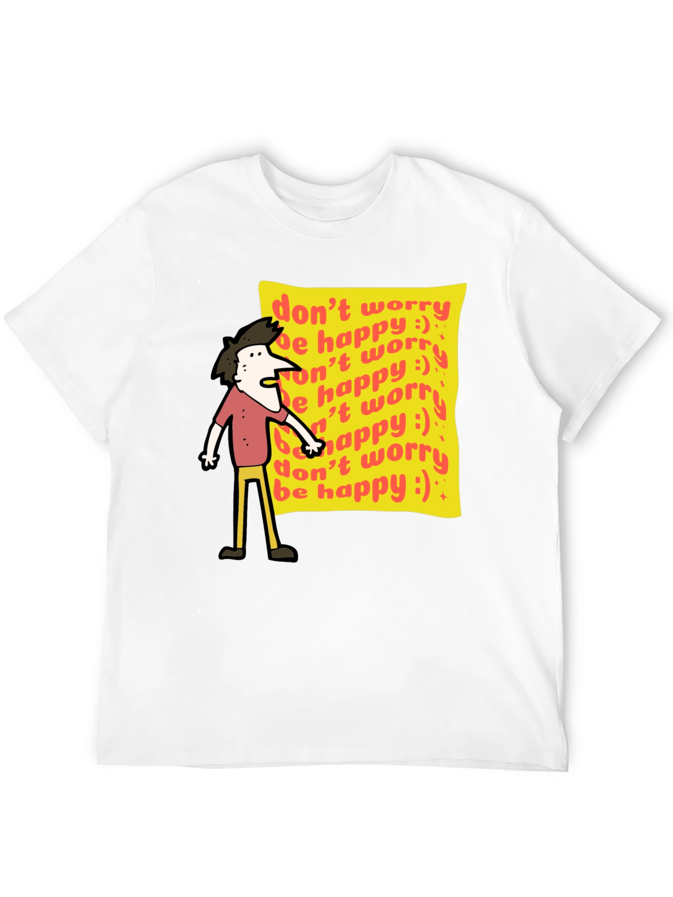 Dont Worry Be Happy Graphic Tee - Black