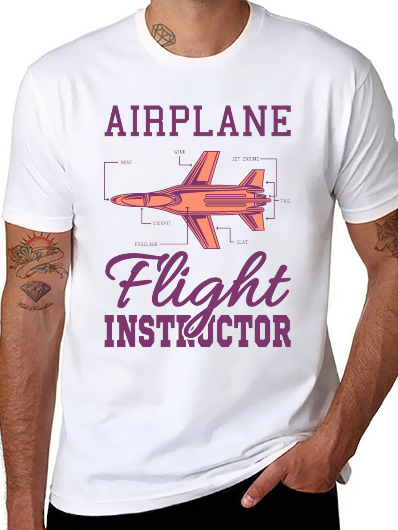 Airplane Flight Instructor Graphic T-Shirt