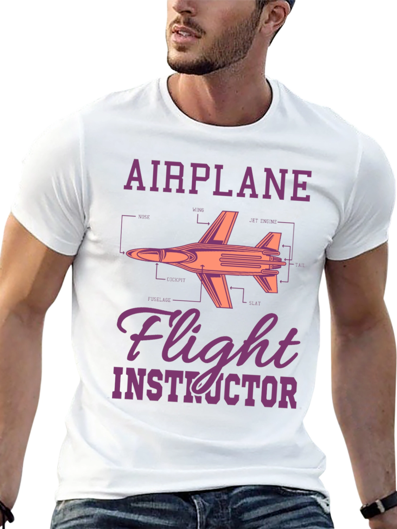 Airplane Flight Instructor Graphic T-Shirt