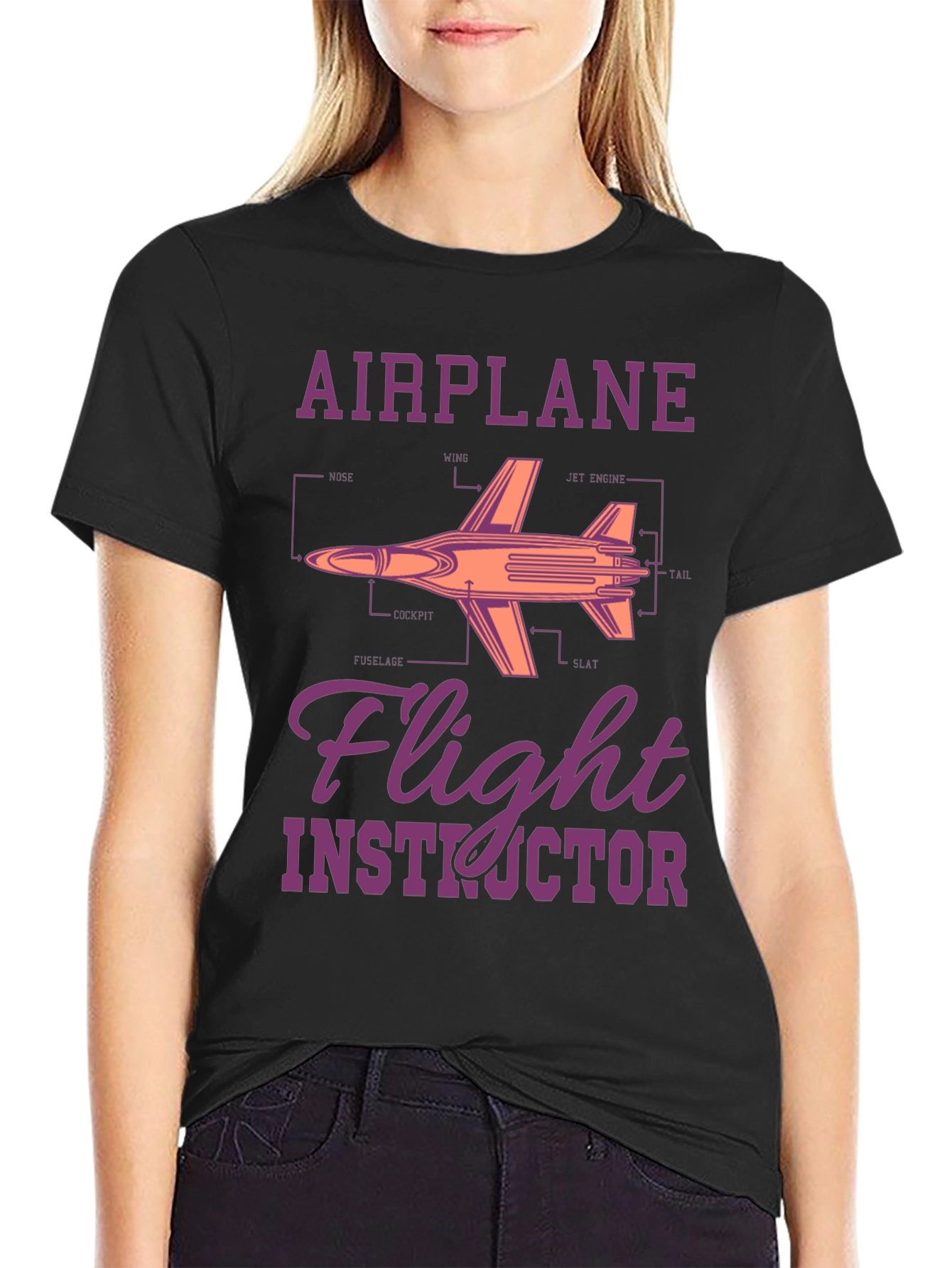 Airplane Flight Instructor Graphic T-Shirt