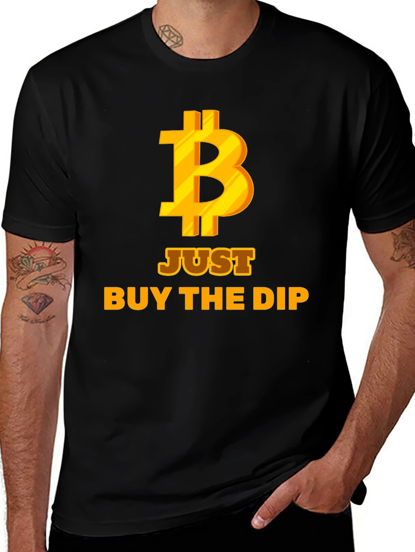 Bitcoin Just Buy the Dip Black T-Shirt