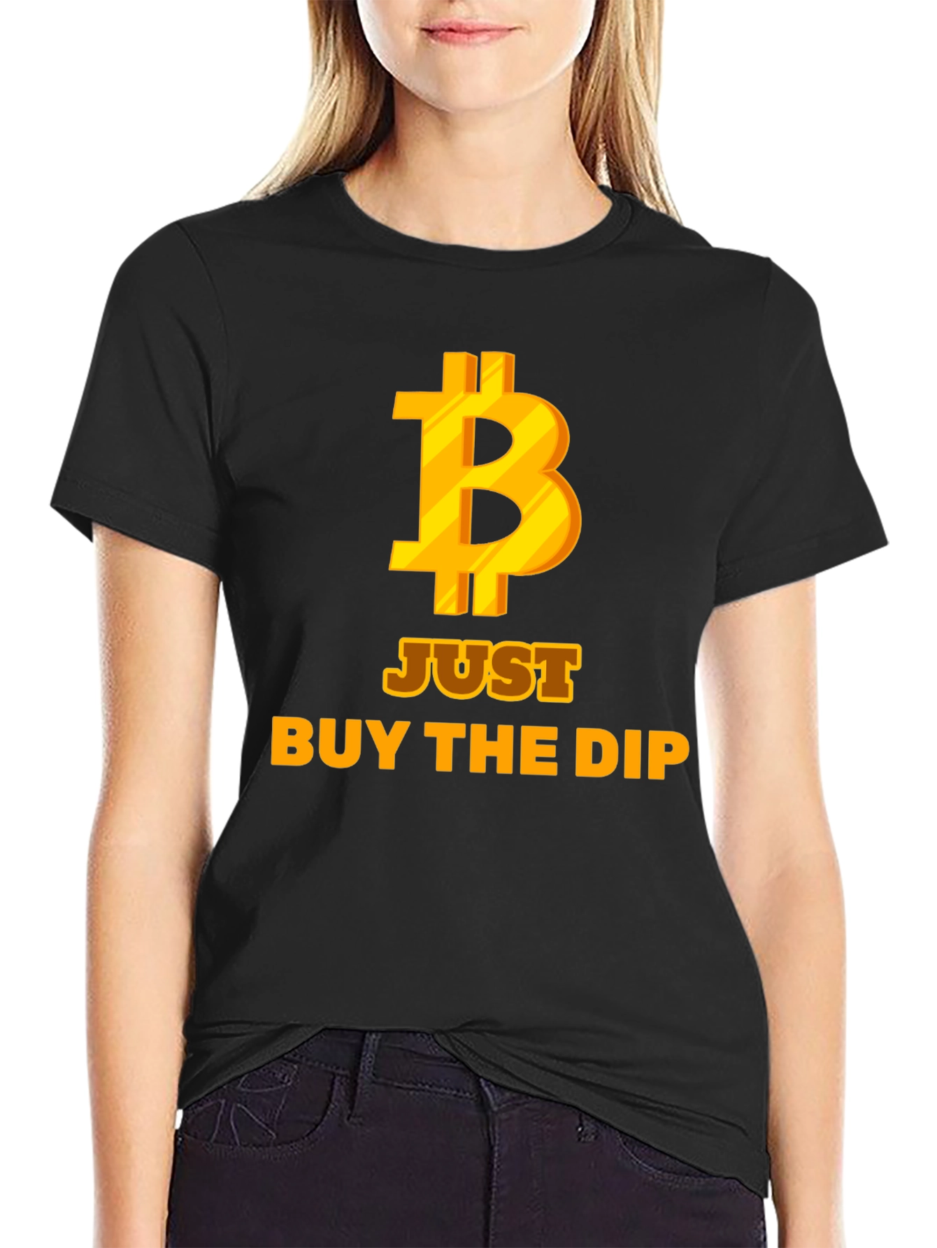 Bitcoin Just Buy the Dip Black T-Shirt
