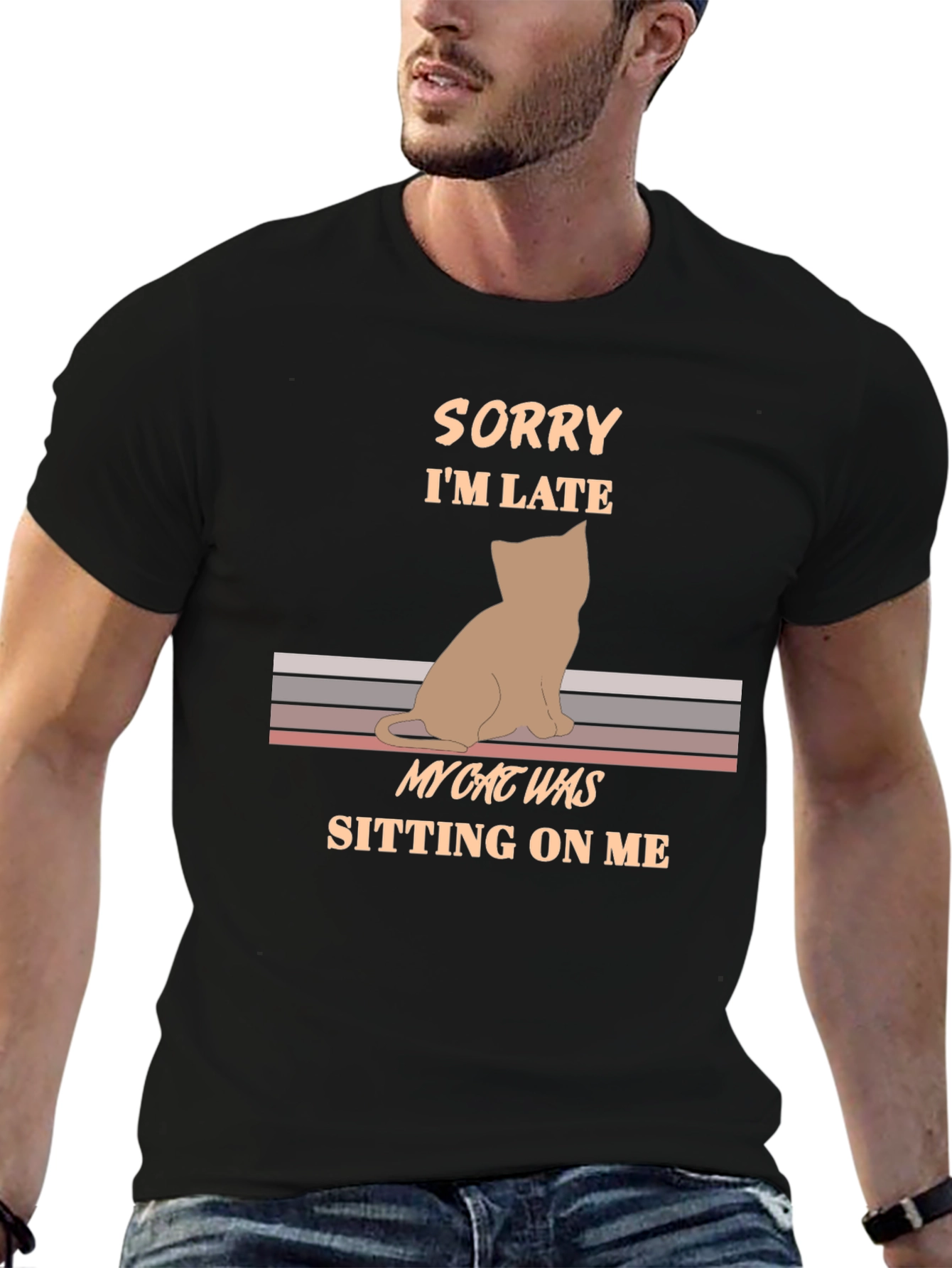 Cat Sitting On Me Graphic Tee