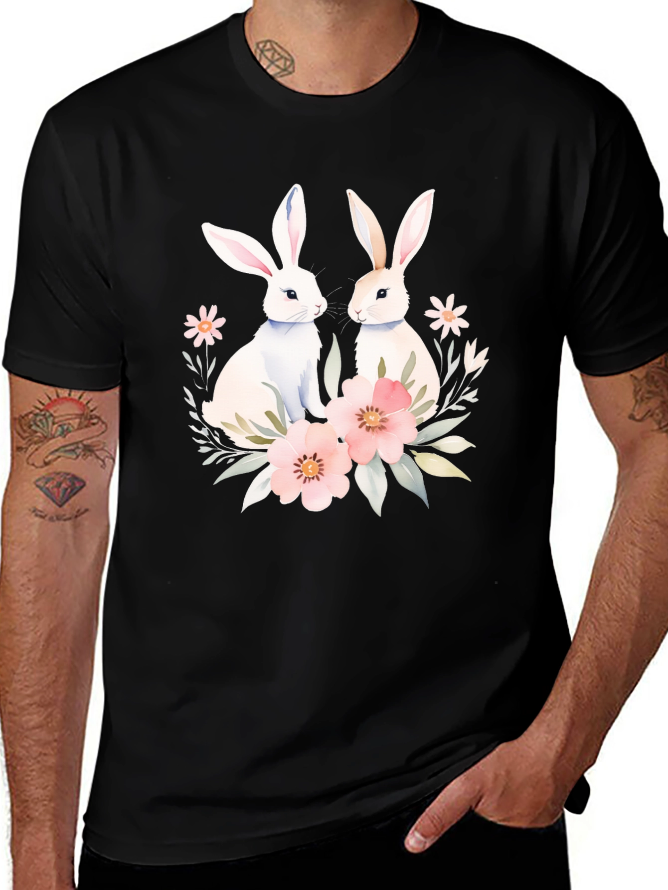 Easter Bunny Floral T-Shirt