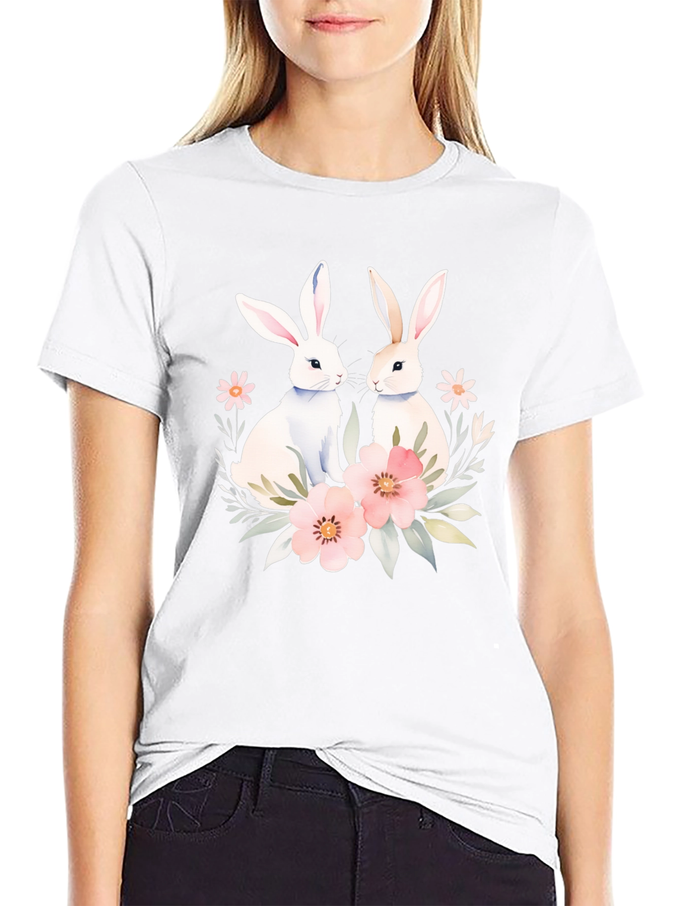 Easter Bunny Floral T-Shirt