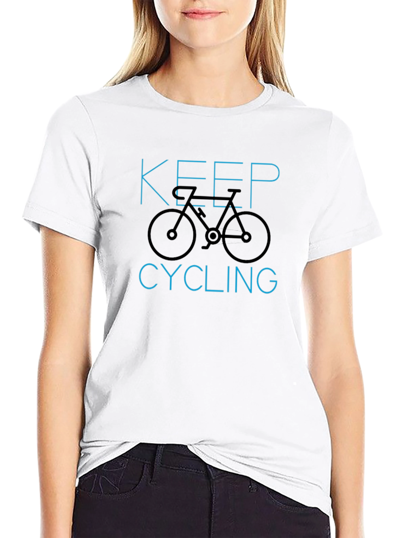 Keep Cycling T-Shirt - Black Graphic Tee