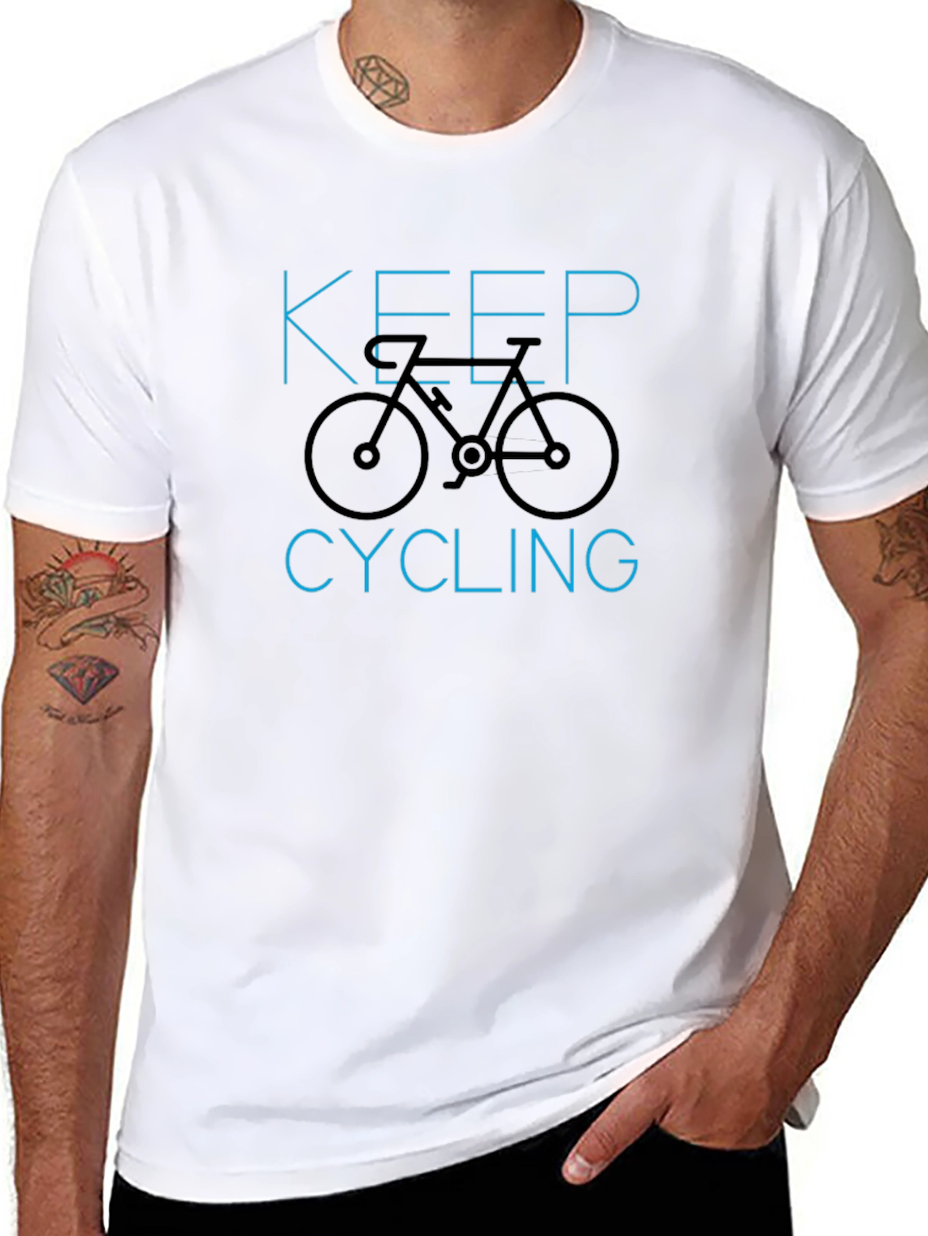 Keep Cycling T-Shirt - Black Graphic Tee