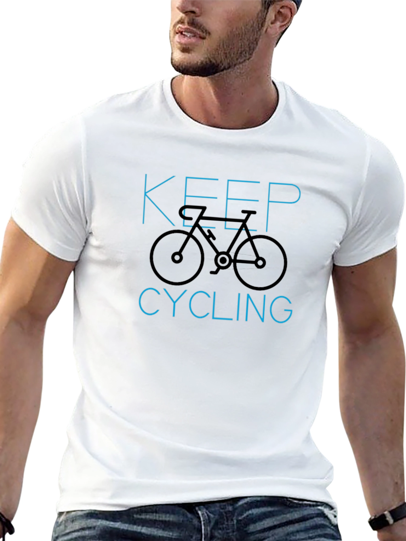 Keep Cycling T-Shirt - Black Graphic Tee
